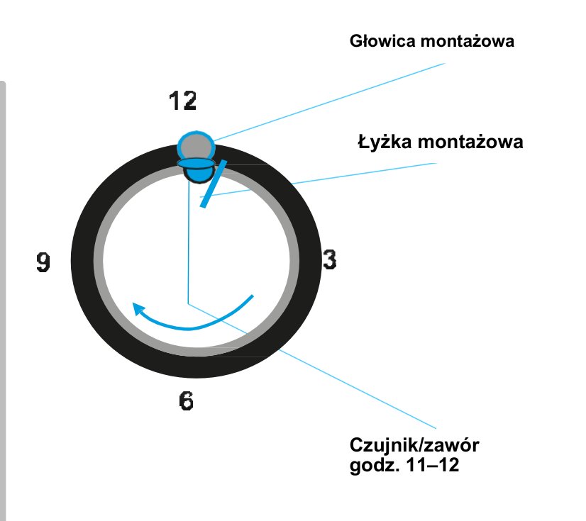 Demontaż dolnej stopki: czujnik za głowicą montażową