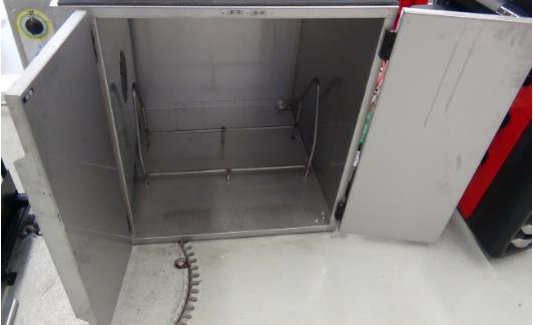 Inside a tyre heating cabinet